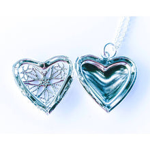 Load image into Gallery viewer, Romantic Filigree Heart Locket Necklace / Pendant - Marked 925 - Sterling Silver
