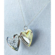 Load image into Gallery viewer, Romantic Filigree Heart Locket Necklace / Pendant - Marked 925 - Sterling Silver
