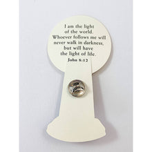 Load image into Gallery viewer, Avon Light House Tac Pin &amp; John 8:12 Bookmark - 2001 - New in Box
