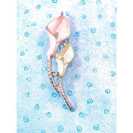 Premier Designs Calla Lily Brooch/ Pin - Pale Pink and Pale Yellow