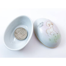 Load image into Gallery viewer, Vintage 1978 ENESCO Little Lamb Egg-Shaped Trinket Box - “Loving Ewe”