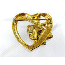 Load image into Gallery viewer, Avon 1992 Birthstone Heart Pin / Brooch with June Simulated Alexandrite Stone
