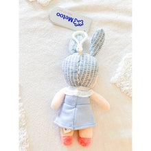 Load image into Gallery viewer, MeToo Mini Angela Rabbit Doll - Blue Dress with Tulips - 6 in - Backpack Hanger
