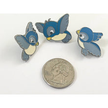 Load image into Gallery viewer, Trio of Enamel Bluebird Tac Pins - Perfect for Hats, Jackets, or Backpacks
