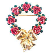 AVON Rose Wreath Pin / Brooch - Wear for the Holidays or All Year Round!