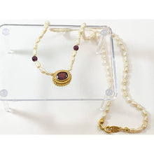 Load image into Gallery viewer, Avon Genuine Freshwater Pearl and Garnet Necklace/ Pendant - 1992 - Classy &amp; Classical
