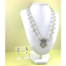 Load image into Gallery viewer, Midcentury Cocktail Party AB Crystal Bead Necklace/Pendant &amp; Clip-on Earrings
