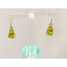 Load image into Gallery viewer, Avon Shimmering ‘Y’ Gift Set - Necklace &amp; Earrings, Green Glass  &amp; Enamel Flowers 2007
