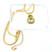 Load image into Gallery viewer, Premier Designs Necklace with Very Pale Green Faceted Glass Pendant
