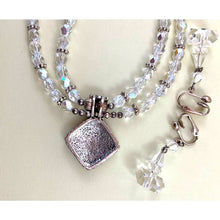 Load image into Gallery viewer, Midcentury Cocktail Party AB Crystal Bead Necklace/Pendant &amp; Clip-on Earrings
