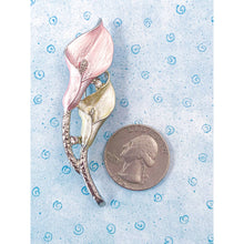 Load image into Gallery viewer, Premier Designs Calla Lily Brooch/ Pin - Pale Pink and Pale Yellow

