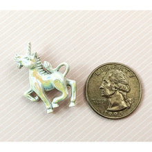Load image into Gallery viewer, Small White Unicorn Pin - Shiny White Enamel - Signed Gerry’s
