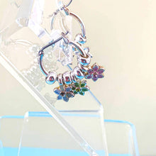 Load image into Gallery viewer, Pastel and Silver-Tone Flower Charm Earrings
