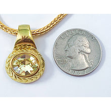 Load image into Gallery viewer, Premier Designs Necklace with Very Pale Green Faceted Glass Pendant
