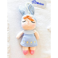 MeToo Mini Angela Rabbit Doll - Blue Dress with Tulips - 6 in - Backpack Hanger