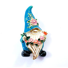 Load image into Gallery viewer, Flower-Loving Garden Gnome Pin/ Brooch
