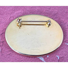 Load image into Gallery viewer, Oval Barlow Pin/ Brooch with Scrimshaw Style Basket of Apples
