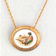 Avon 1982 Birds of Nature Porcelain Necklace - Rich Splendor of Fall Pheasant
