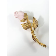 Load image into Gallery viewer, AVON Genuine Porcelain Rose Pin / Brooch - Soft Pink Long-Stemmed Rose - 1994
